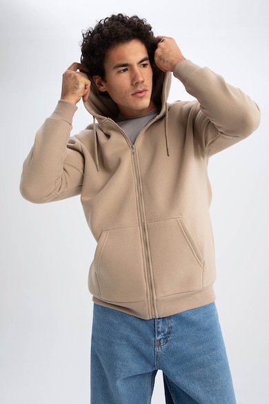 DeFacto Cipzáros pulóver kapucnival és elülső zsebekkel férfi