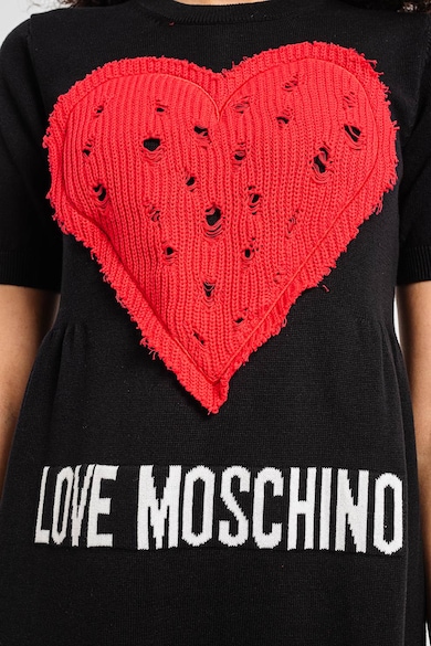 Love Moschino Rochie cu logo si terminatie evazata Femei