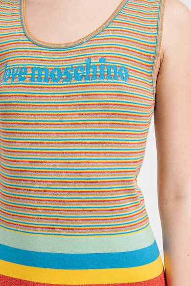 Love Moschino Rochie din tricot cu model in dungi Femei