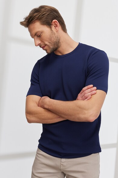 AC&Co Kerek nyakú texturált póló férfi