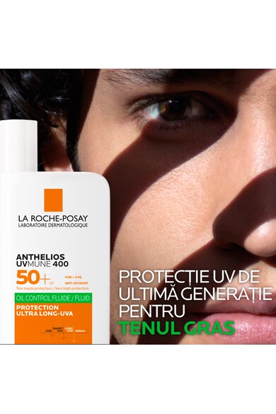 La Roche-Posay ANTHELIOS UVMUNE400 Oil Control SPF 50+ láthatatlan fényvédő folyadék zsíros bőrre, 50 ml női