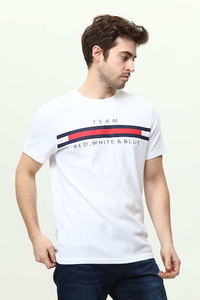 Red, White and Blue Selan logómintás póló férfi