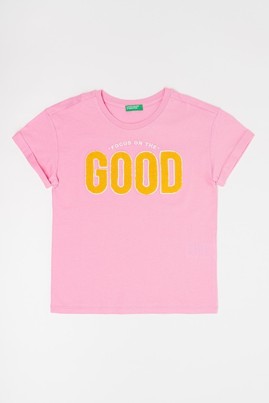 Tricou de bumbac cu imprimeu - Roz pastel