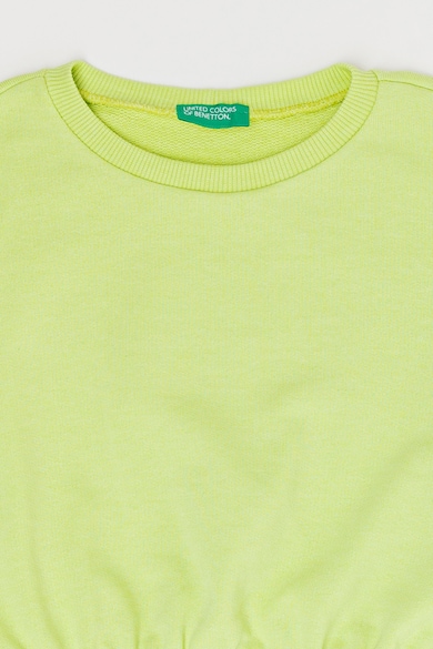 United Colors of Benetton Bluza sport crop cu maneci cazute Fete