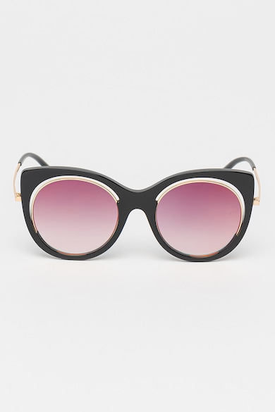 Ana Hickmann Cat-eye napszemüveg logós szárakkal női