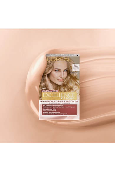L'Oreal Paris Перманентна боя за коса  Excellence Universal Nudes, 8U Universal Light Blonde, Без амоняк, 192 мл Жени