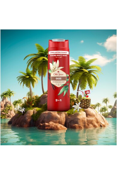 Old Spice Душ гел и шампоан 3 in 1  Oasis, За тяло, коса и лице, 400 мл Жени