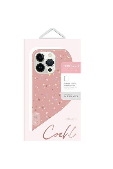 uniq Husa de protectie  Coehl Terrazzo pentru iPhone 14 Pro Max, Coral Pink Femei