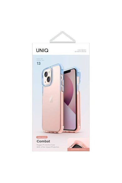uniq Husa de protectie  Combat Duo pentru iPhone 13, Blue-Pink Femei