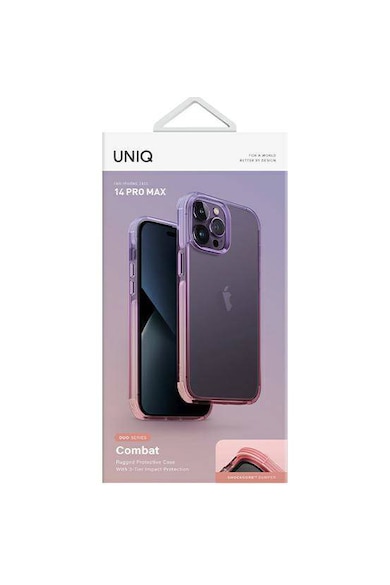 uniq Husa de protectie  Combat Duo pentru iPhone 14 Pro Max, Lililac Lavender-Pink Femei