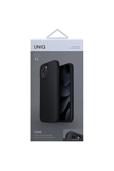 uniq Husa de protectie  Lino pentru iPhone 13, Ink Black Femei