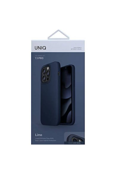uniq Husa de protectie  Lino pentru iPhone 13 Pro / 13, Marine Blue Femei