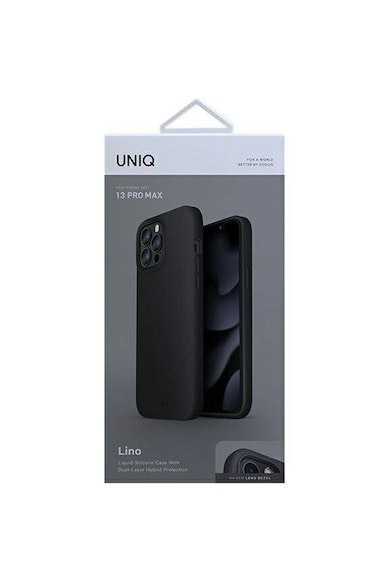uniq Husa de protectie  Lino pentru iPhone 13 Pro Max, Ink Black Femei