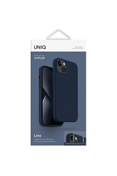 uniq Husa de protectie  Lino pentru iPhone 14 Plus, Marine Blue Femei