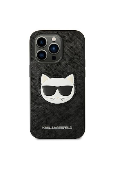 Karl Lagerfeld Husa de protectie  PU Saffiano Choupette Head pentru iPhone 14 Pro Max, Negru Barbati