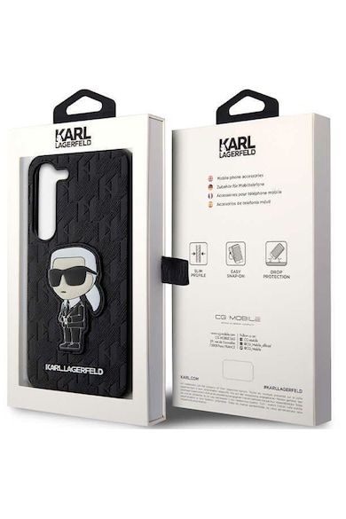 Karl Lagerfeld Husa de protectie  Saffiano Monogram Ikonik pentru Samsung Galaxy S23, Negru Barbati