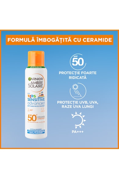 Garnier Слънцезащитен спрей за тяло  Ambre SolaireSensitive Advanced SPF 50+, За деца,150 мл Момчета