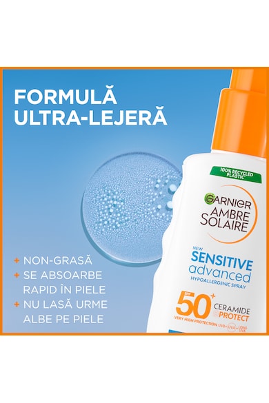 Garnier Spray de corp pentru adulti  Ambre Solaire Sensitive Advanced SPF 50+, 150 ml Femei