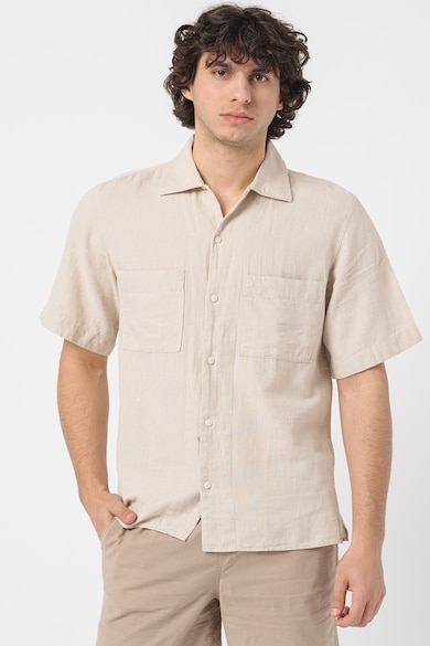 Jack & Jones Риза Camp с лен с джобове на гърдите Мъже