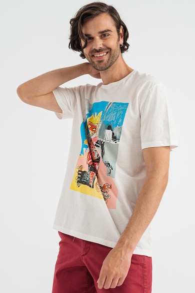 GAP Памучна тениска с фигурална шарка Мъже