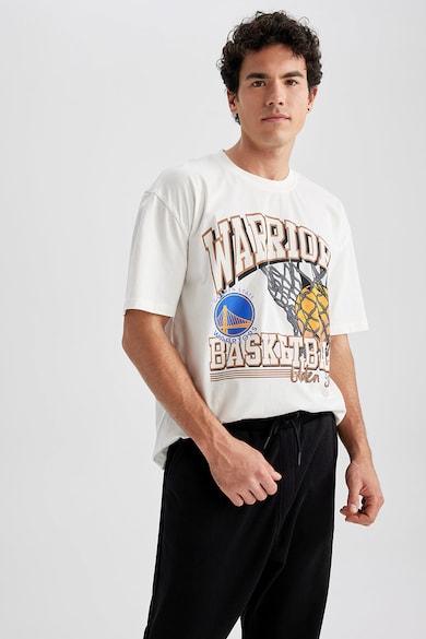 DeFacto Тениска с овално деколте и щампа Мъже