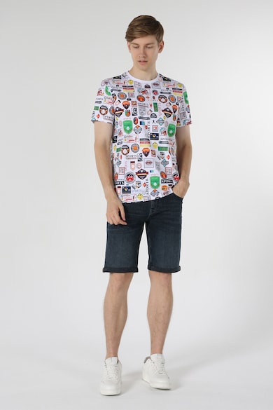 COLIN'S Памучна тениска с фигурален десен Мъже