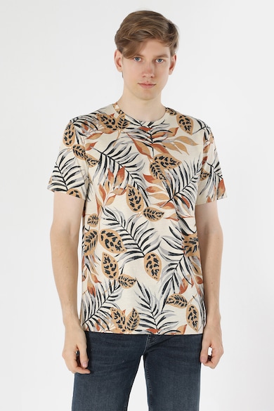 COLIN'S Памучна тениска с тропически десен Мъже