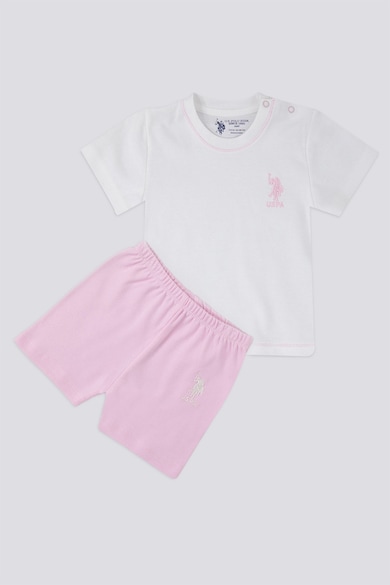U.S. Polo Assn. Памучни тениска и шорти с лого Момичета