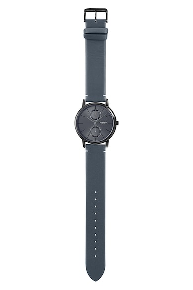 Casio Часовник от неръждаема стомана с кожена каишка Мъже