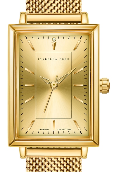 Isabella Ford Правоъгълен часовник с мрежеста верижка Жени