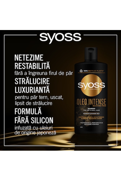 Syoss Шампоан  Oleo Intense, Със смес от японски масла, За суха и изтощена коса, Веган формула, 440 мл Жени