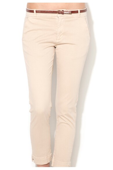 Alcott Pantaloni chino crop bej cu o curea Femei