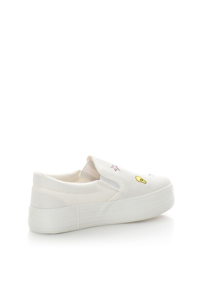 Alcott Pantofi slip-on flatform albi cu broderii Femei