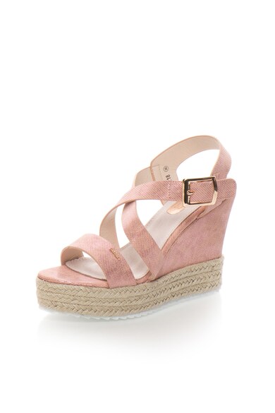 Big Star Sandale wedge roz cu aspect stralucitor Femei