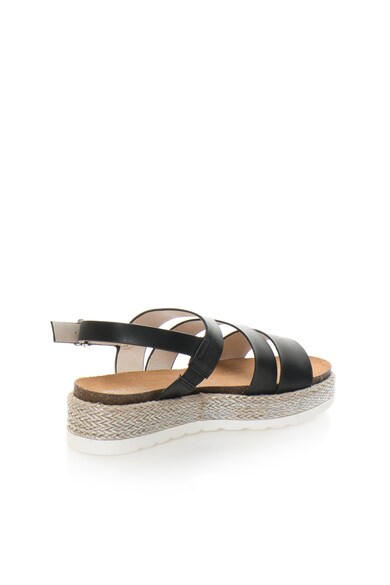 Big Star Sandale tip espadrila negre cu talpa plata Femei