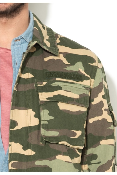 Jack & Jones Jacheta cu fermoar si imprimeu camuflaj Paint Barbati