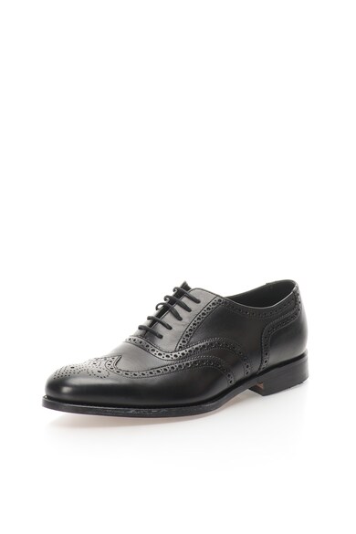 Loake Черни кожени обувки Brogue Мъже