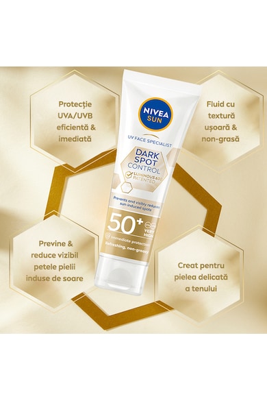 Nivea Слънцезащитен крем за лице против петна  UV Face Specialist Spot Control Dark Spot Control, SPF 50+, 40 мл Мъже