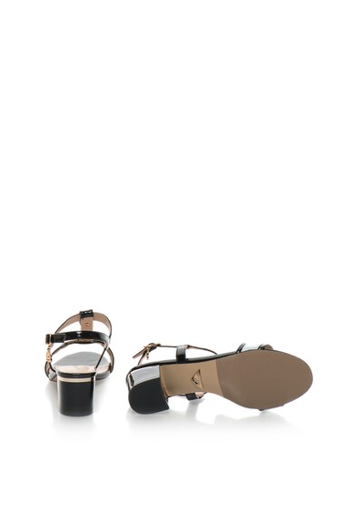 Laura Biagiotti Sandale negre lacuite cu detalii contrastante Femei