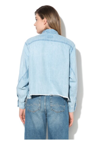 Pepe Jeans London Светлосиня риза от шамбре с незвършени подгъви Жени