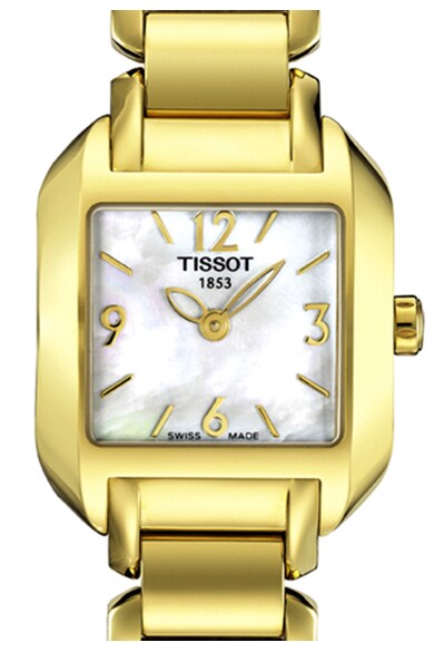 Tissot Ceas placat cu aur si cu cadran mother of pearl Femei