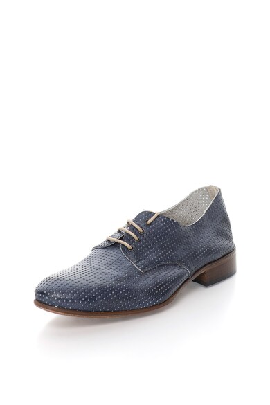 Zee Lane Pantofi derby bleumarin stins de piele cu model perforat Barbati