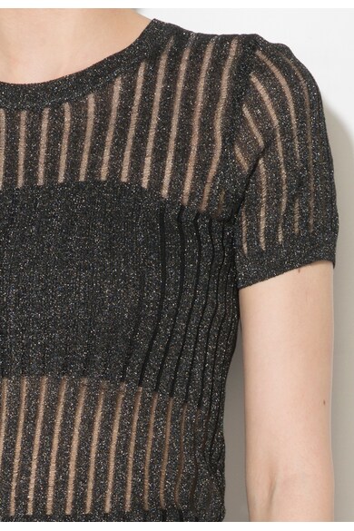 Zee Lane Denim Bluza neagra cu insertii transparente Femei