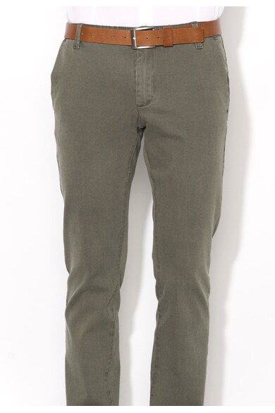 Zee Lane Denim Pantaloni chino verde oliv inchis in dungi Barbati