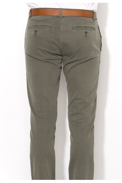 Zee Lane Denim Pantaloni chino verde oliv inchis in dungi Barbati