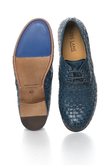 Zee Lane Collection Сини кожени обувки с плетен дизайн Мъже