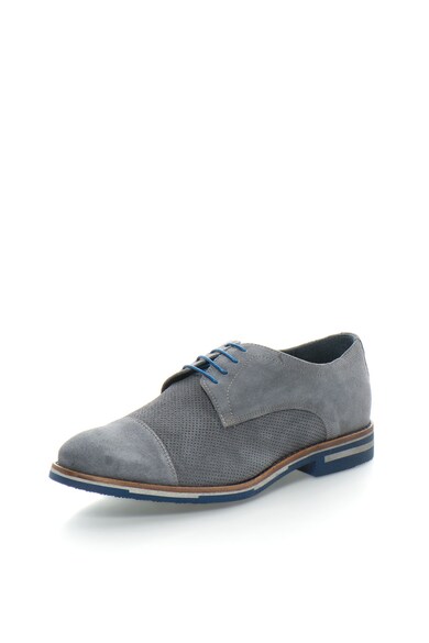 Zee Lane Collection Pantofi derby gri cu detalii discrete perforate Barbati