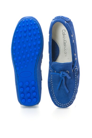 CALVIN KLEIN JEANS Pantofi boat albastru royal din piele intoarsa Phil Fete