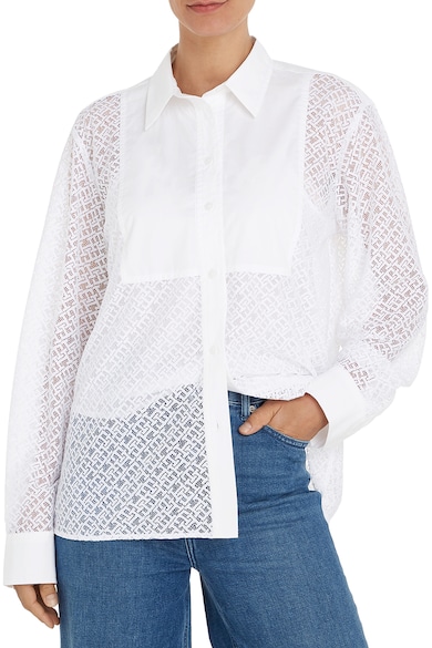 Tommy Hilfiger Enyhén áttetsző bő fazonú ing női