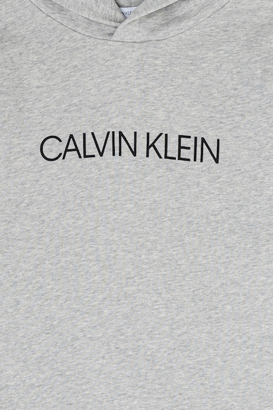 CALVIN KLEIN Normál fazonú kapucnis pamutpulóver logómintával Fiú